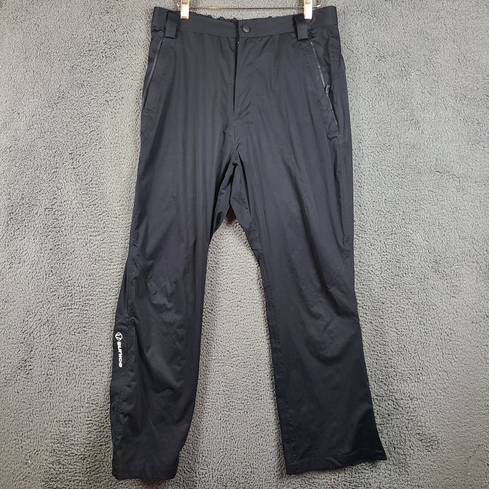 Sunice Zephal Waterproof Breathable Stretch Golf Rain Pants Mens Medium Black
